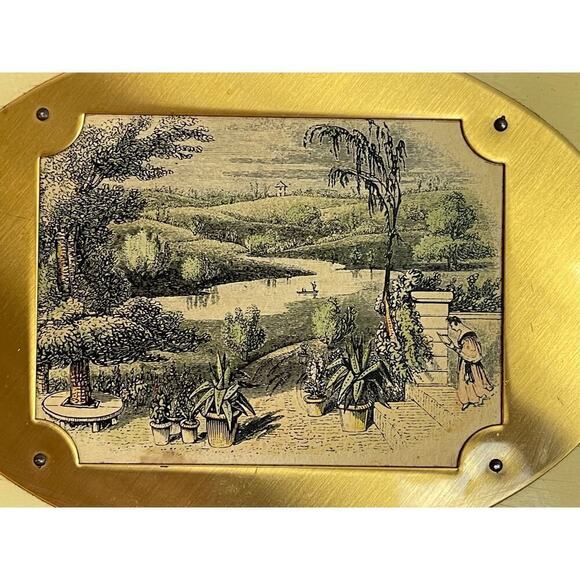 Vintage Palace Gardens Images Ivory Wooden Rectangular Framed Hanging - Picture 2 of 14